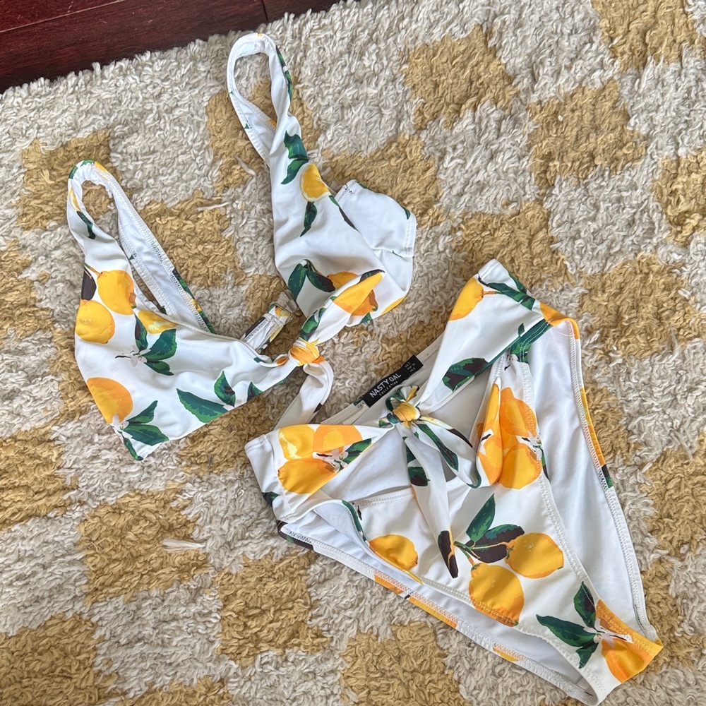 Nasty Gal Lemon Print Bikini